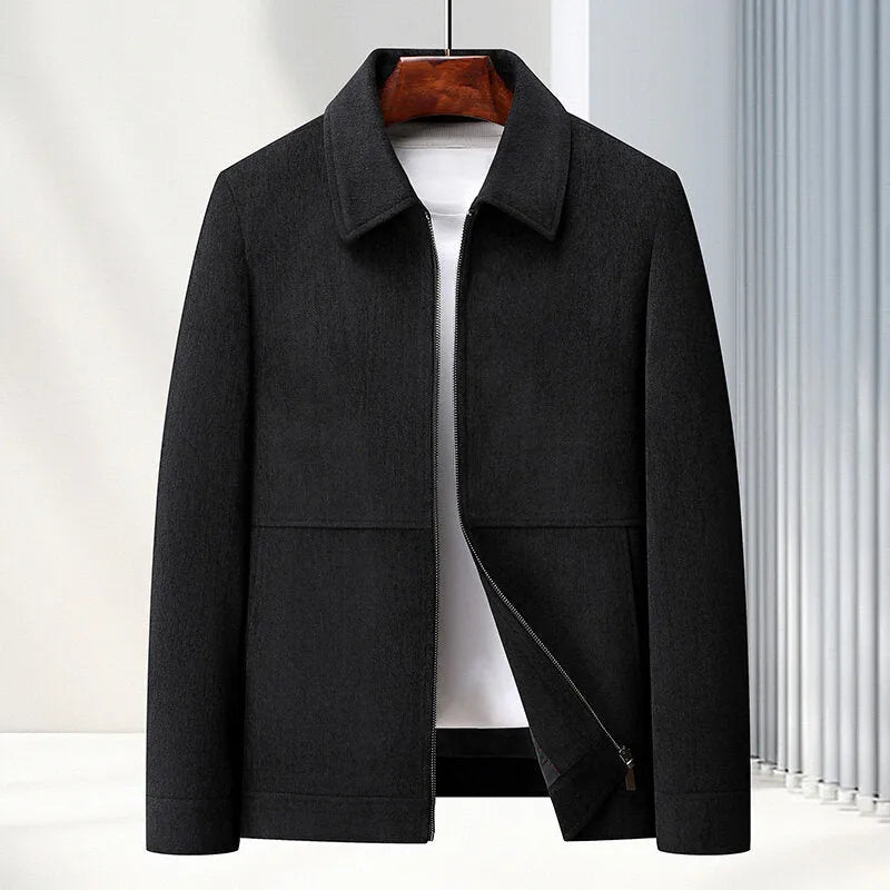 Men's casual vinylon jacket slim fit coat in four colour options for middle-aged adults