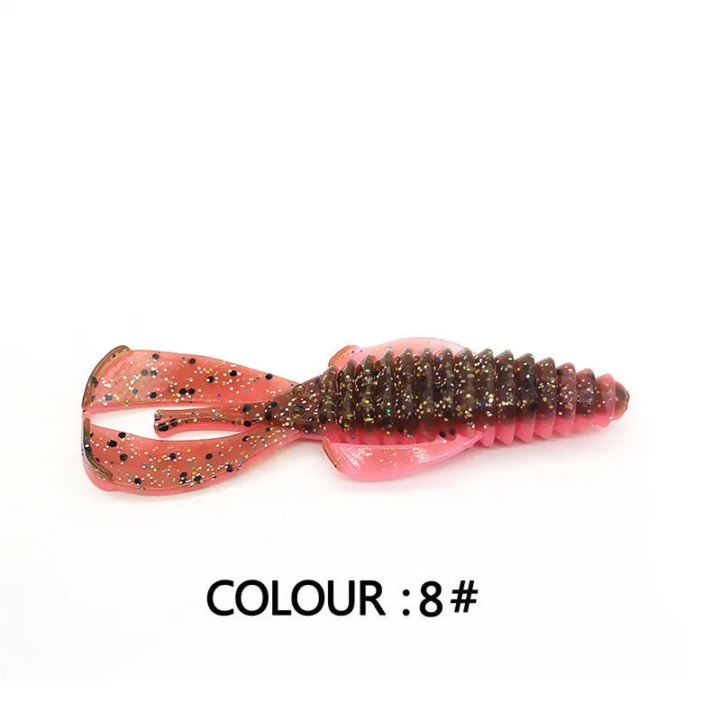 PVC soft bait fishing lure showing colour variations in 8cm and 12cm sizes