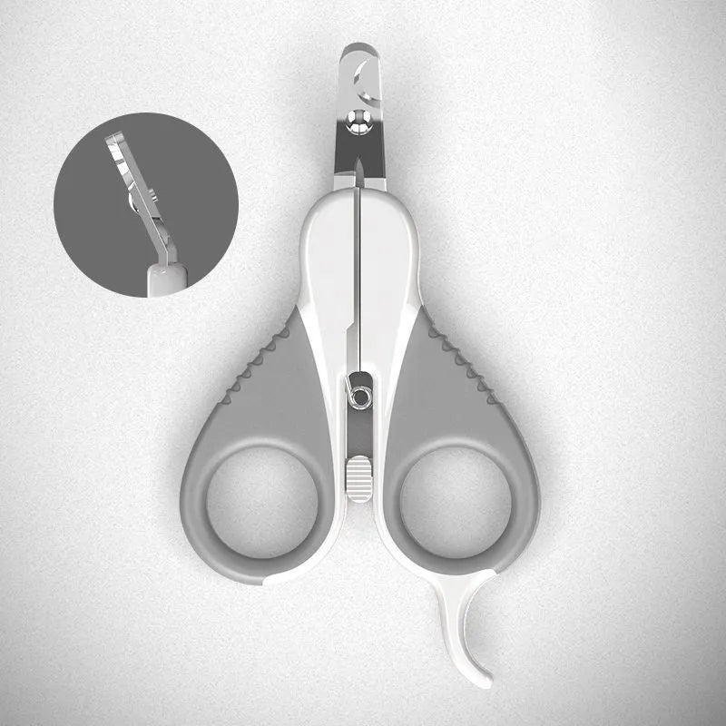 Cat nail clippers with angled blade and safety guard for small pets grooming