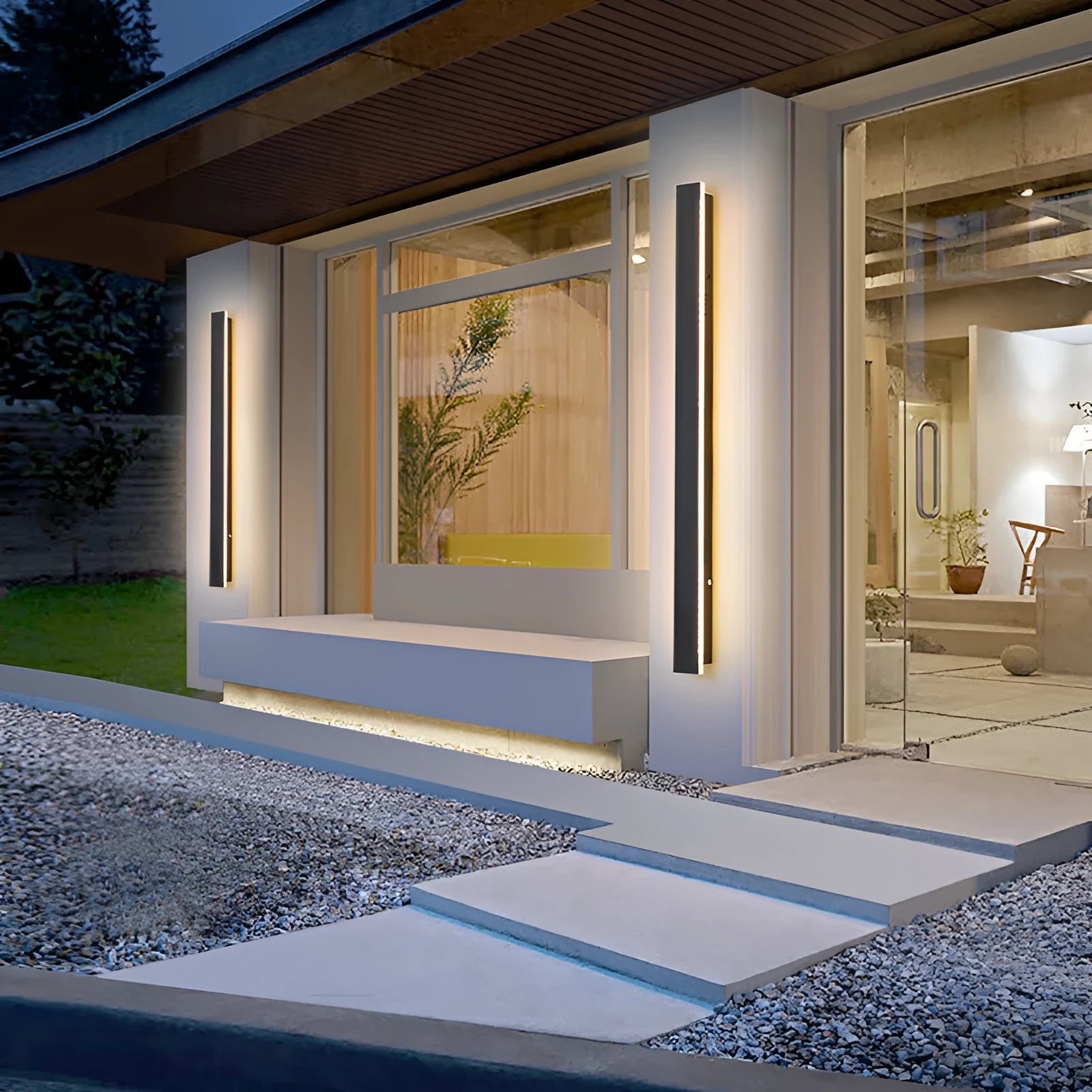 150cm outdoor LED strip wall lamp with wrought iron shell and IP65 waterproof rating for garden lighting