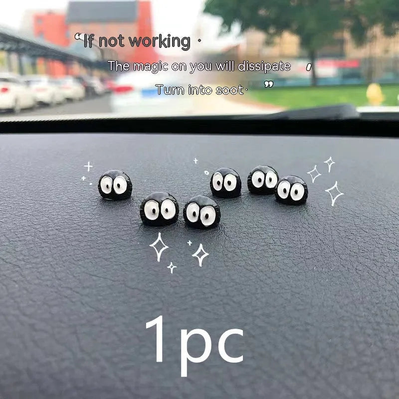 Small black cartoon car briquette resin decoration with traceless glue