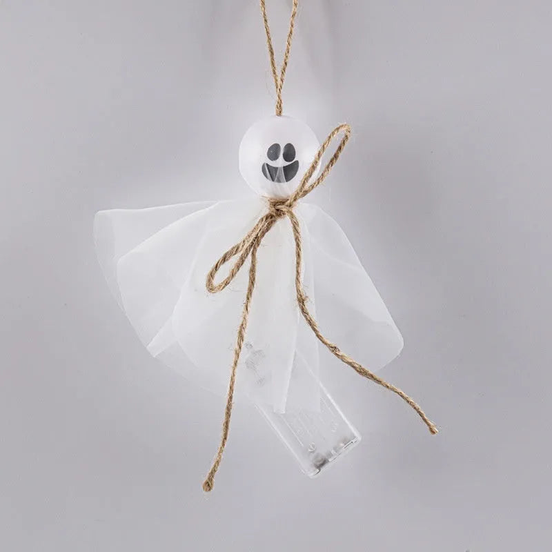 Colourful LED ghost lantern chain with battery box for Halloween decoration