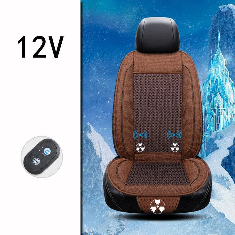 Square black car ventilation seat cushion with massage function on car seat
