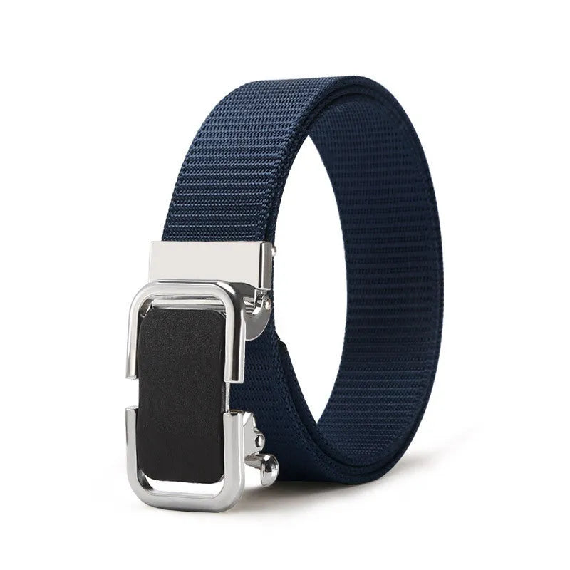 Men's nylon canvas slide belt with toothless adjustment buckle in multiple colour options