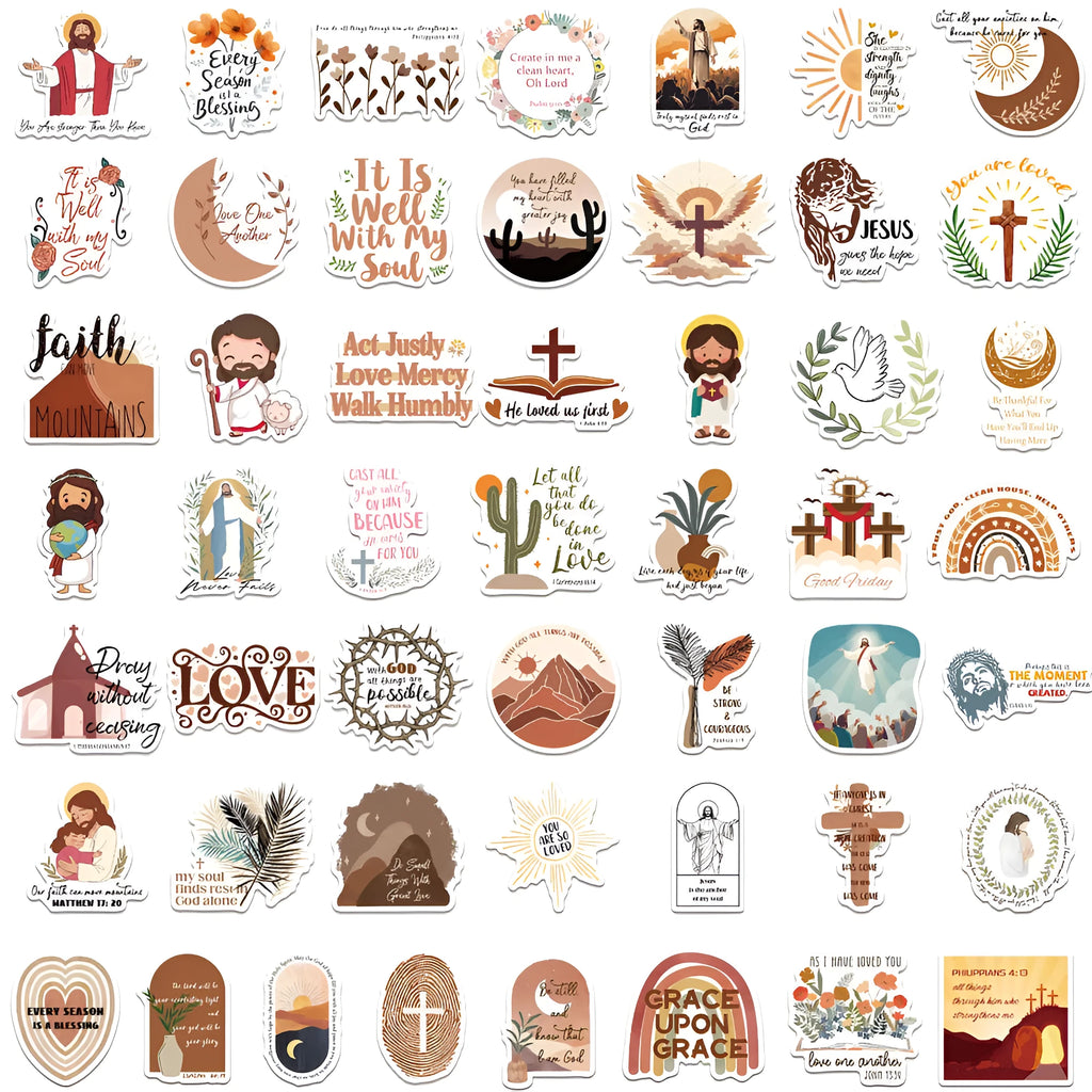Set of 50 graffiti stickers with assorted random patterns for personalising items