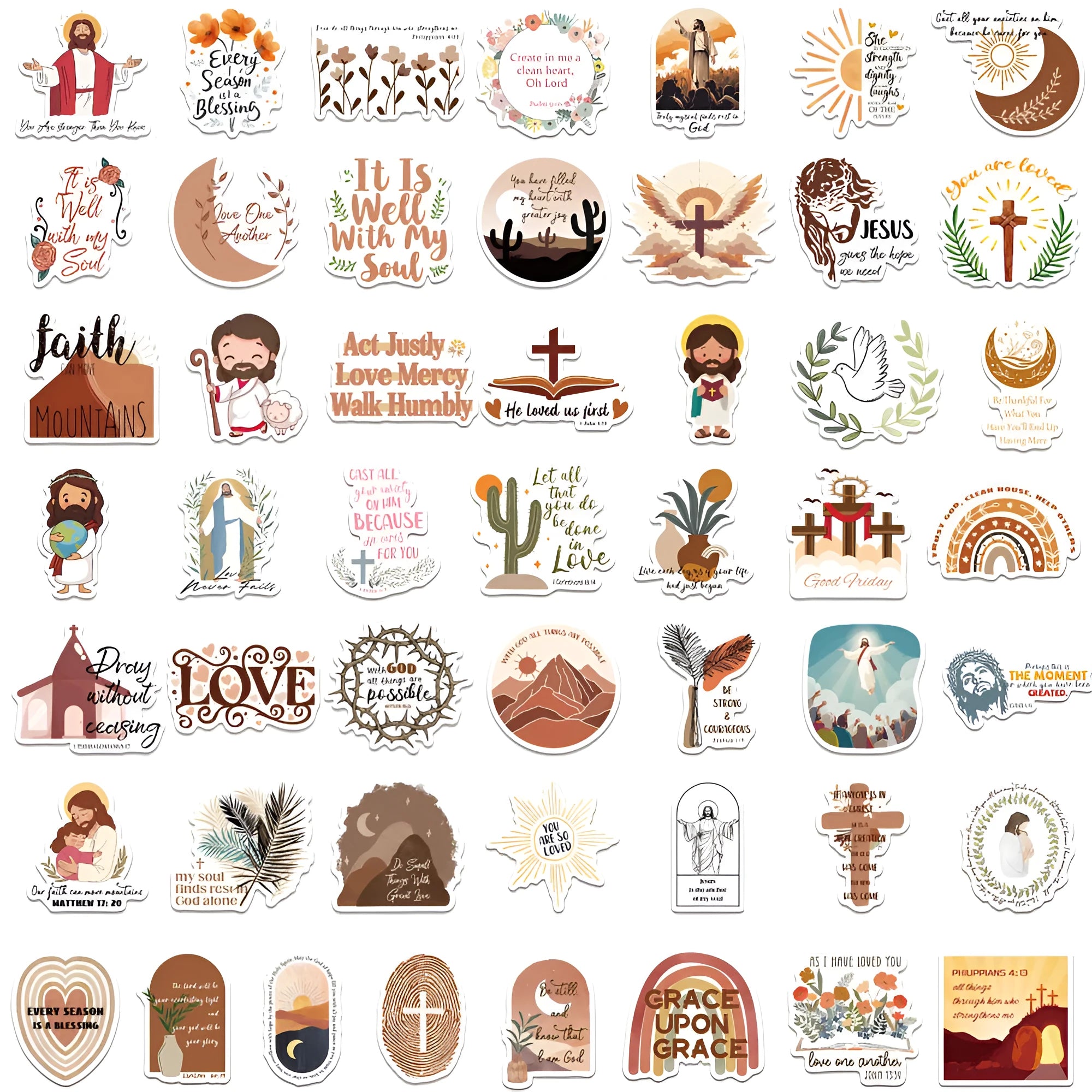 Set of 50 graffiti stickers with assorted random patterns for personalising items
