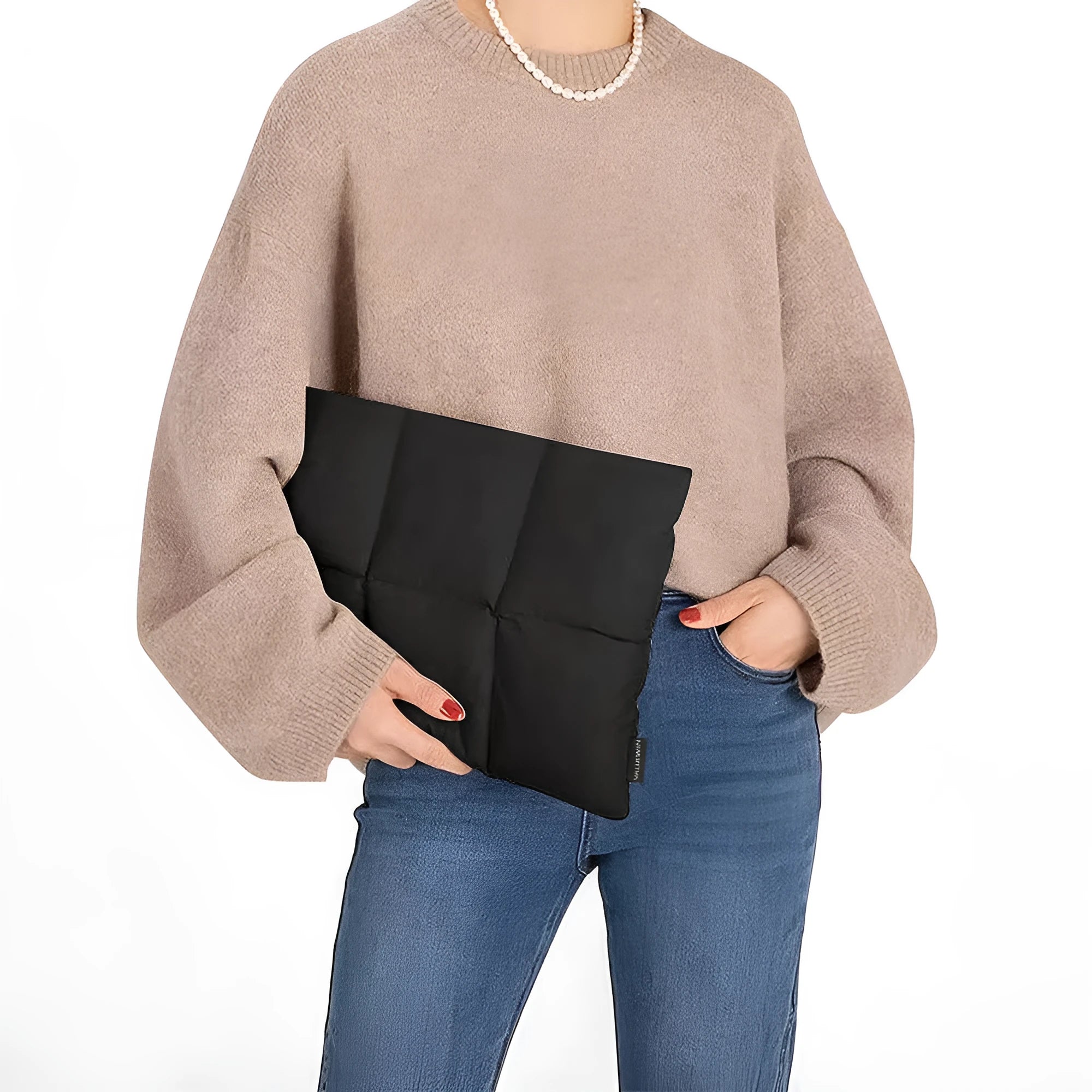 Soft black laptop sleeve for 13-15.6 inch computers with visible stitching and polyester construction