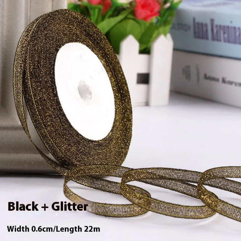 Roll of 0.6cm wide polyester gift ribbon in a choice of colours, with 22 metres per roll.