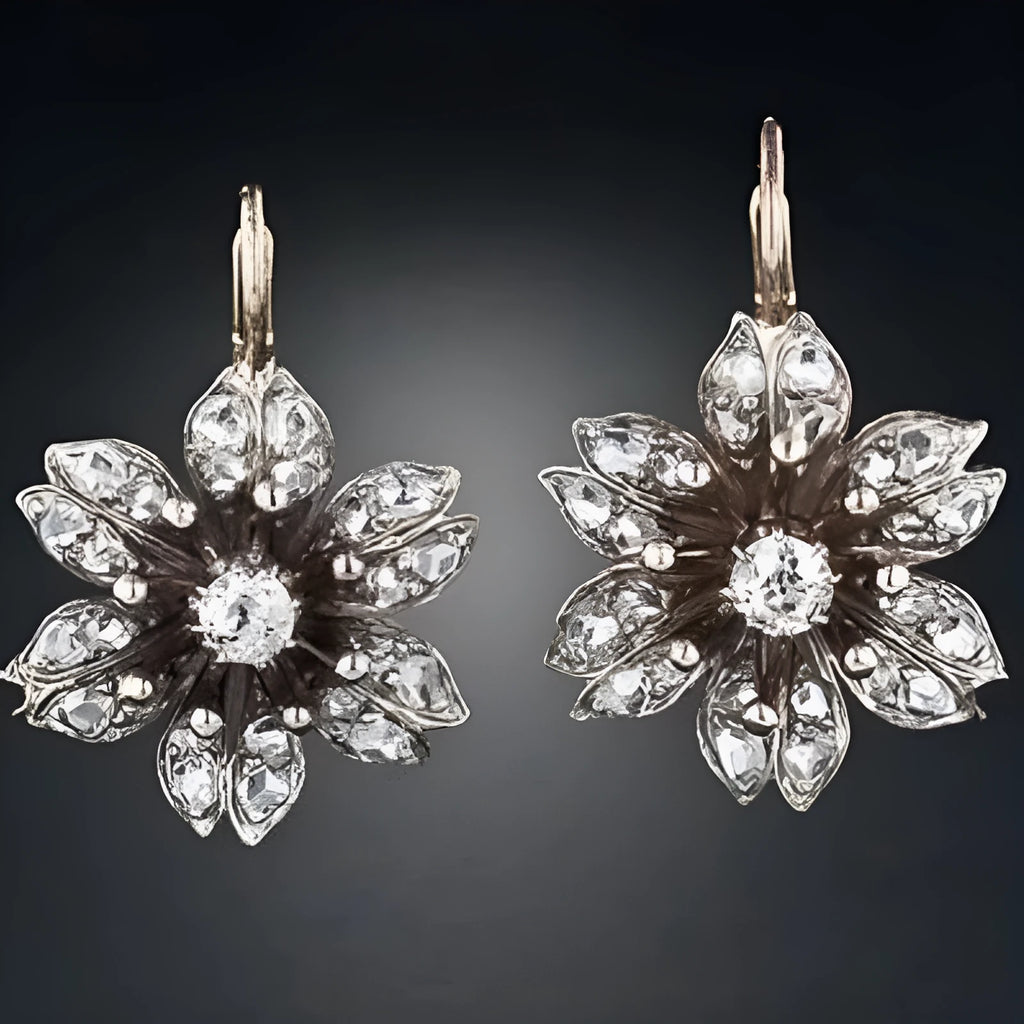 Electroplated silver retro fashion earrings for women with alloy construction and creative design