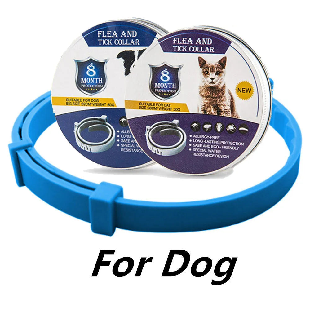 Adjustable pet anti-mosquito collar for cats and dogs, made with TPR silica gel and natural plant extracts, waterproof design
