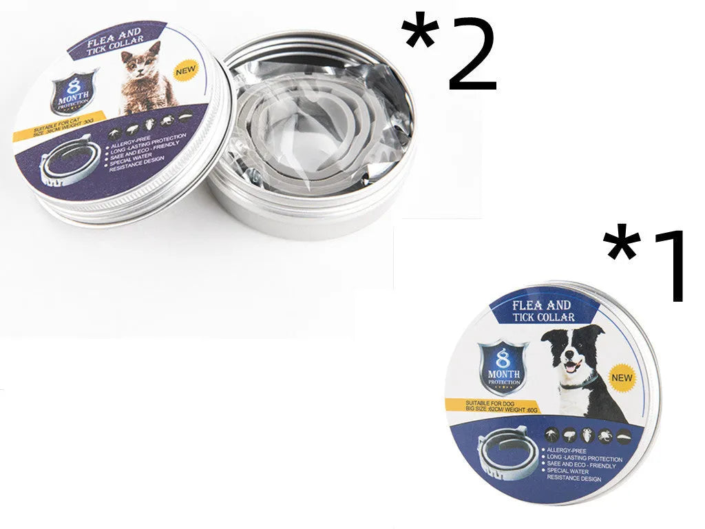 Adjustable pet anti-mosquito collar for cats and dogs, made with TPR silica gel and natural plant extracts, waterproof design