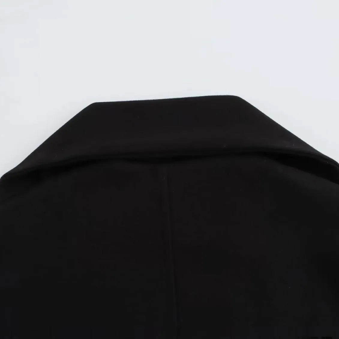 Women's long polyester overcoat with artificial fur collar in street fashion style