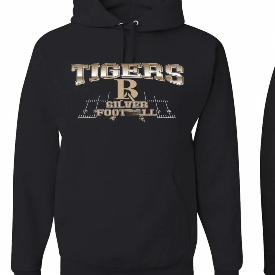 Black men's drop-shoulder sports hoodie with European sizing and long sleeves