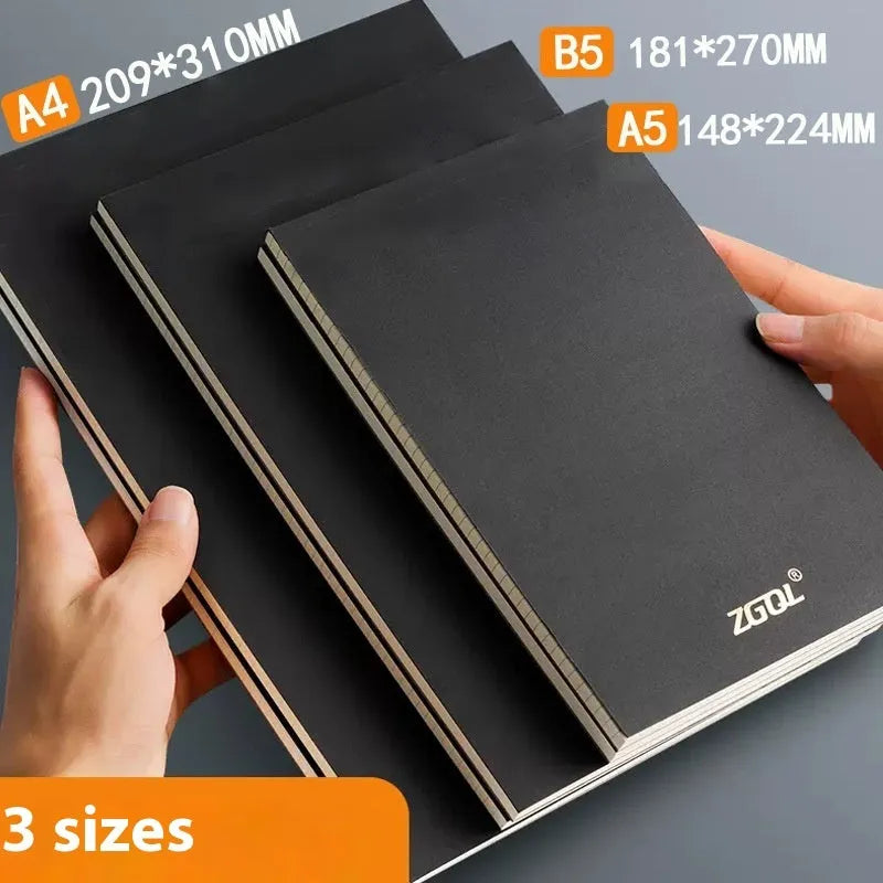 A5 and B5 thick tearable writing pads in blank, grid, and lined ruling styles with 80 sheets.