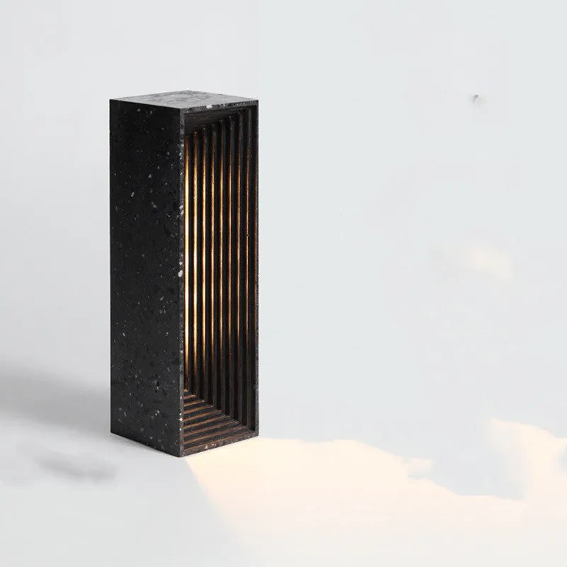 Concrete building table lamp LED night light gift in cement grey finish