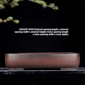 Handmade antique rectangular purple clay flower pot measuring 60 cm long