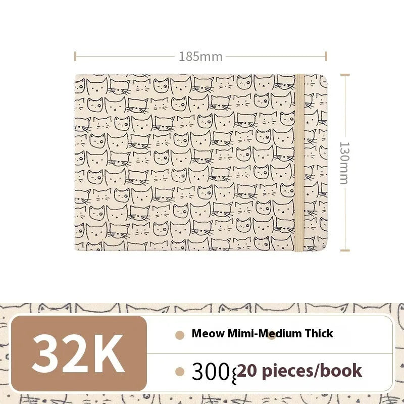 Feiluniao handmade fabric watercolour notebook in 185mm portable size, showing artistic cover design.