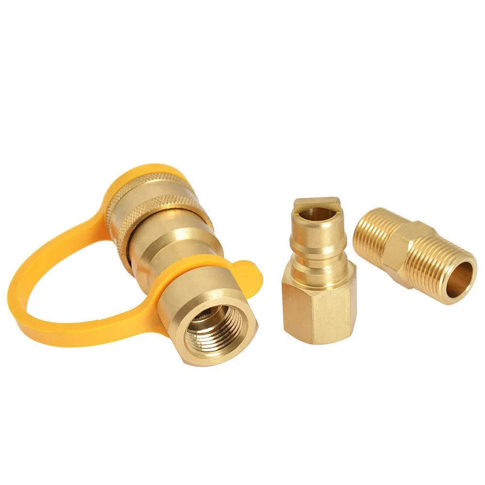 Gold colour brass gas propane conversion charging connector with American standard 3/8 thread