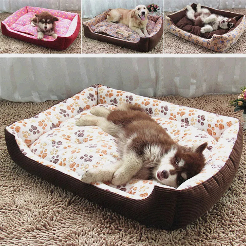 Soft plush dog bed with raised edges in beige colour showing sofa-style design for small pets