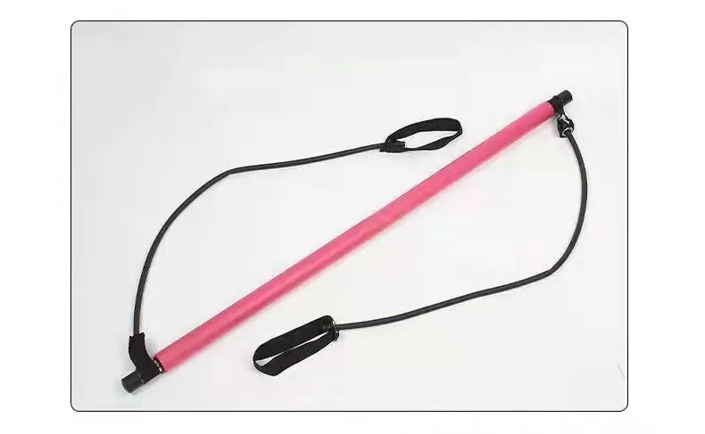 92cm Pilates bar with stainless steel tube and foam grip in light blue on a white background