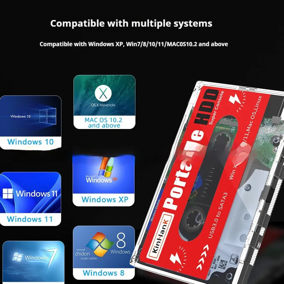 External mechanical game hard disk 2TB storage with wired controller and USB cable bundle