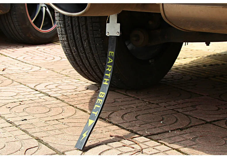 Black 370mm rubber car electrostatic grounding belt with copper wire