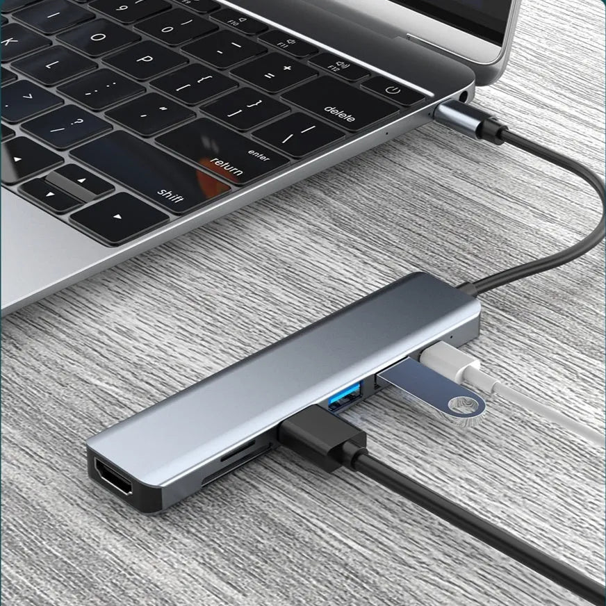 USB expander Type-C to USB docking station with seven ports and 0.145m cable