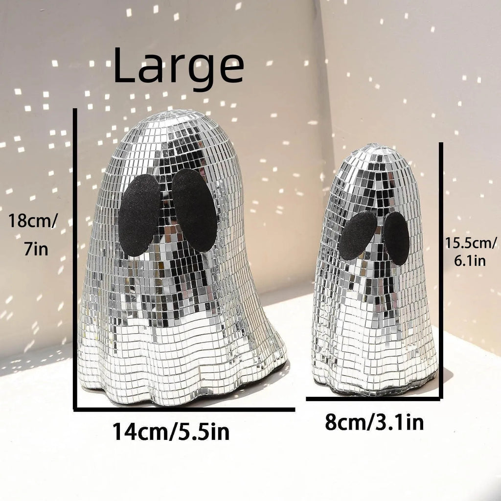 Silver embroidered glass Halloween ghost mosaic mirror patch desktop decoration