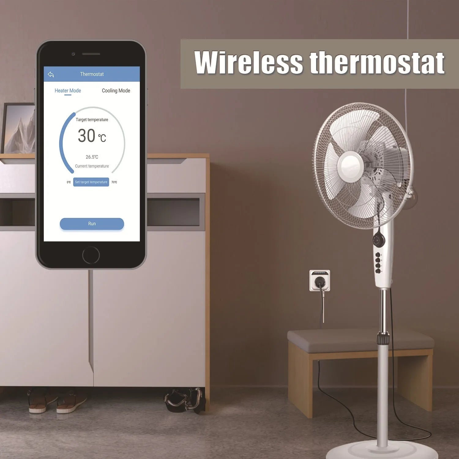 White Tuya temperature control smart socket with temperature sensor probe for US outlets