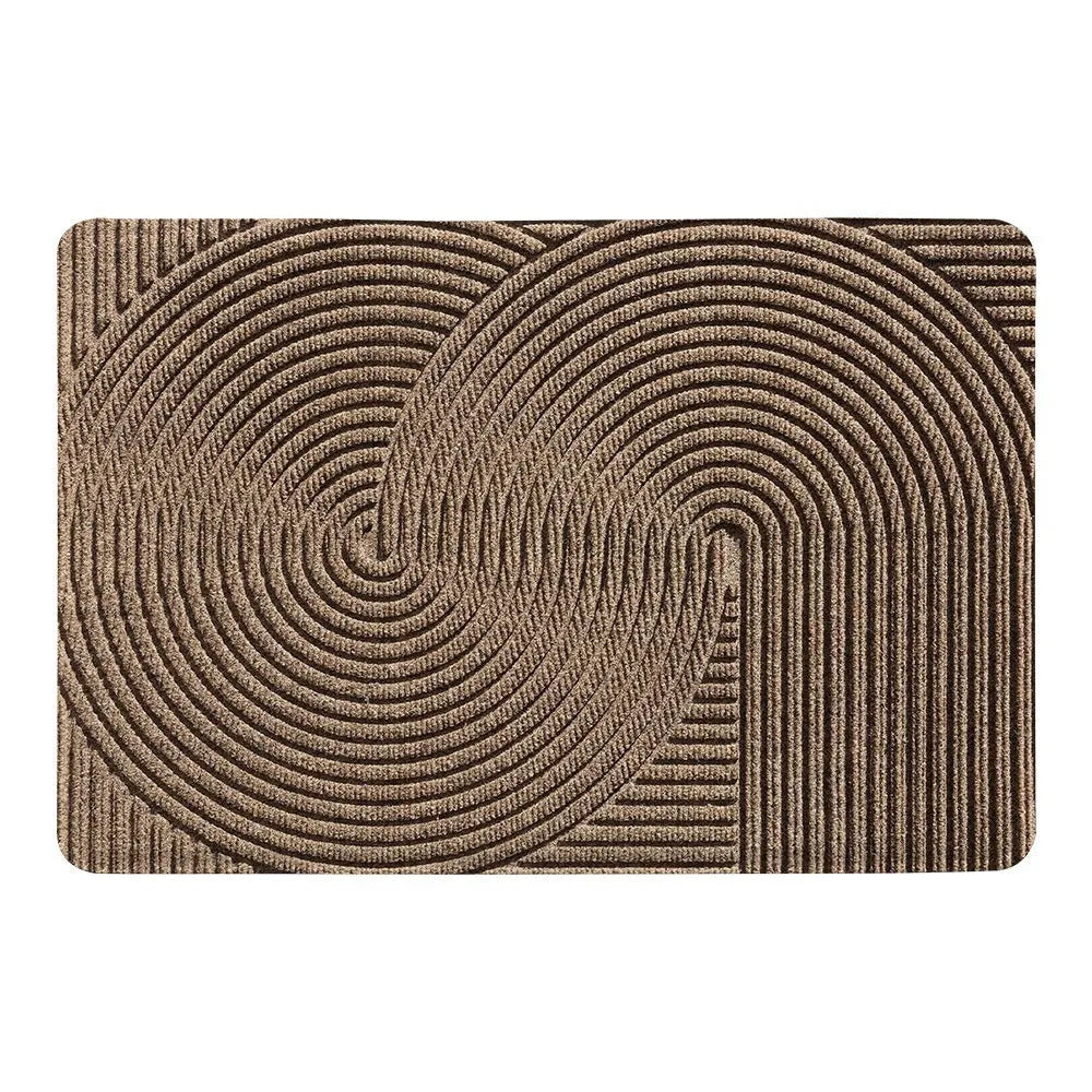 Silk ring entrance floor mat with cartoon anime pattern in blue, alien shape, 60x90cm size