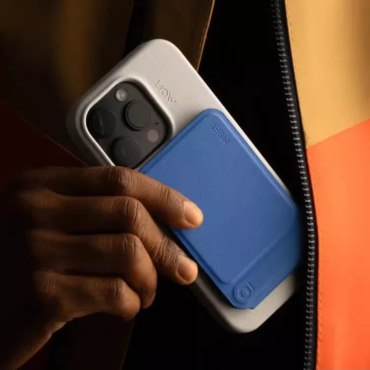 MOVAS leather magnetic phone holder case with dimensions 96.5x63.5x6.9mm in four colour options