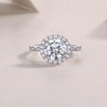3 carat moissanite wedding ring set on S925 silver with platinum plating and GRA certificate