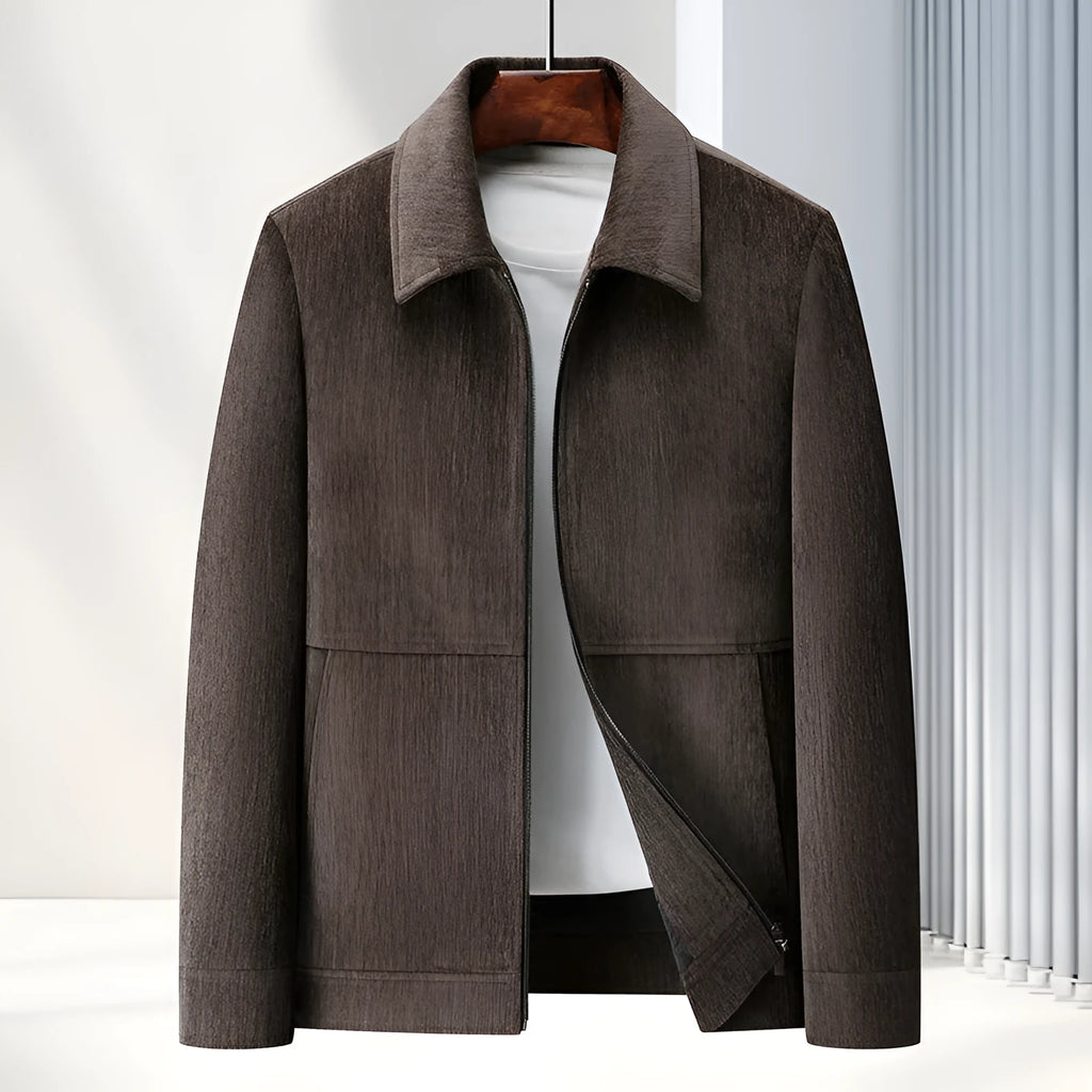 Men's casual vinylon jacket slim fit coat in four colour options for middle-aged adults