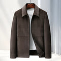 Men's casual vinylon jacket slim fit coat in four colour options for middle-aged adults