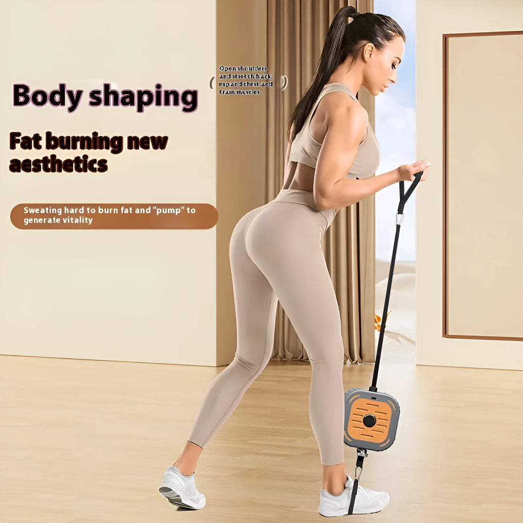 Adjustable power pump chest expander in orange or blue for home strength training