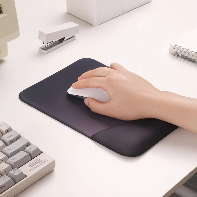 Square silica gel wrist rest mouse pad with cloth surface and integrated wrist strap
