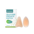 Skin-colour silicone privacy sticker kit showing droplet and Y-shape designs for discreet tech attachment
