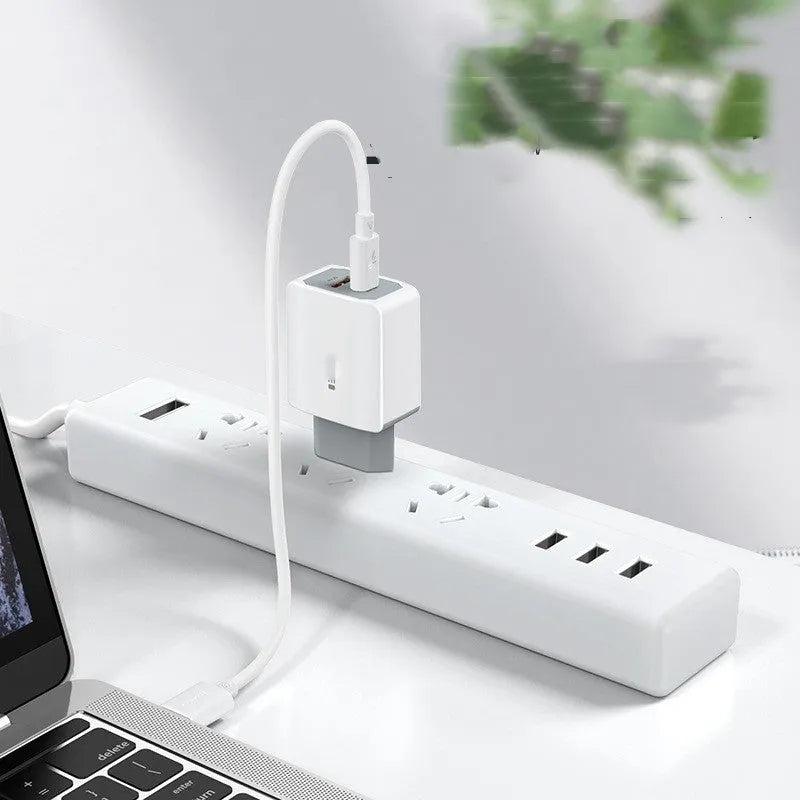 White European Standard fast charge phone charger set with compact dimensions