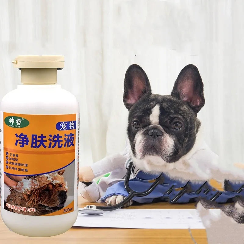 300ml bottle of pet cleansing lotion for dog and cat bathing with deodorising properties