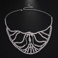 Geometric women's party mask with alloy patchwork and electroplated silver finish