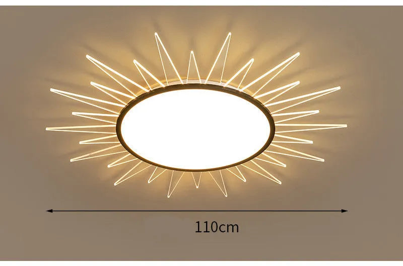Modern round aluminium LED ceiling lamp with remote control for dimming, available in four sizes