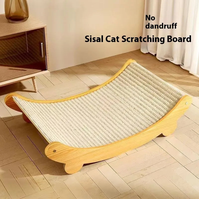 A rustic-style sisal cat scratch board available in small and large sizes.