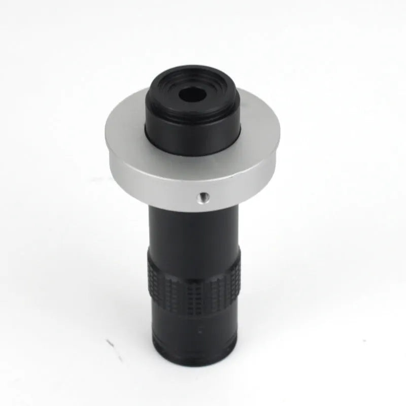 Black industrial camera monocular lens with 30mm diameter for 0.1-1.3X magnification