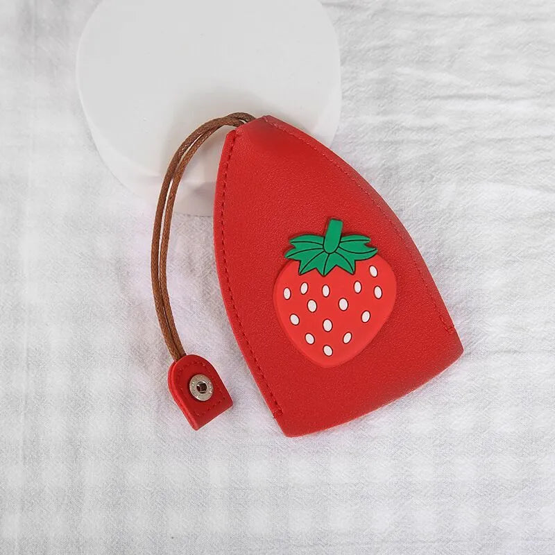 Cartoon design PU leather pull-out car key protector case showing colourful patterns