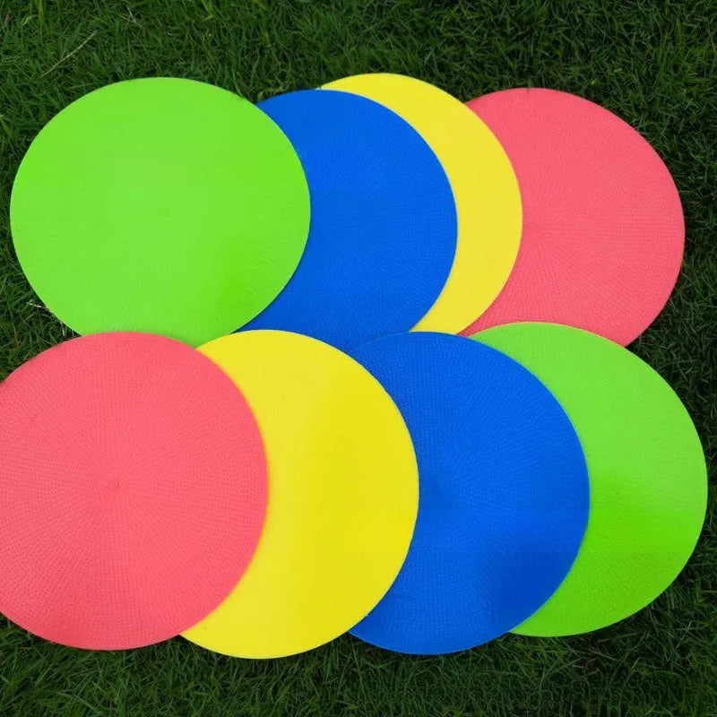 23cm diameter TPE football training marker disc in bright colours for field practice