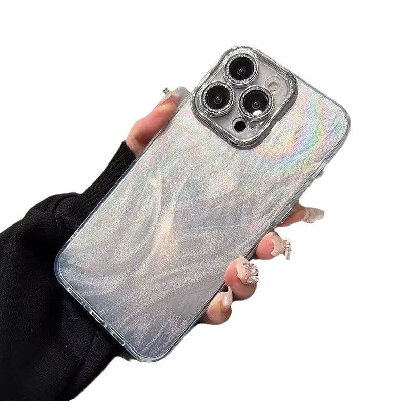 Glitter phone case for Apple iPhone 11-15, shockproof, black, shows all-inclusive fit with lens protector and bracelet