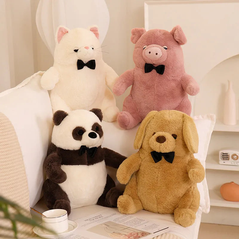 Cartoon plush doll toy cat panda piggy puppy short plush PP cotton filling 25cm 35cm