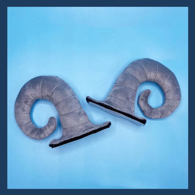 Pair of composite fibre demon horn ornaments for motorcycle helmet customisation in four colour options.