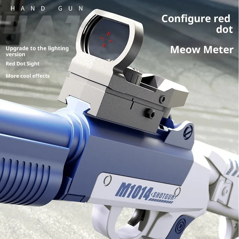Folding throw shell XM1014 soft bullet toy gun in sand colour with manual launch mechanism, ABS material