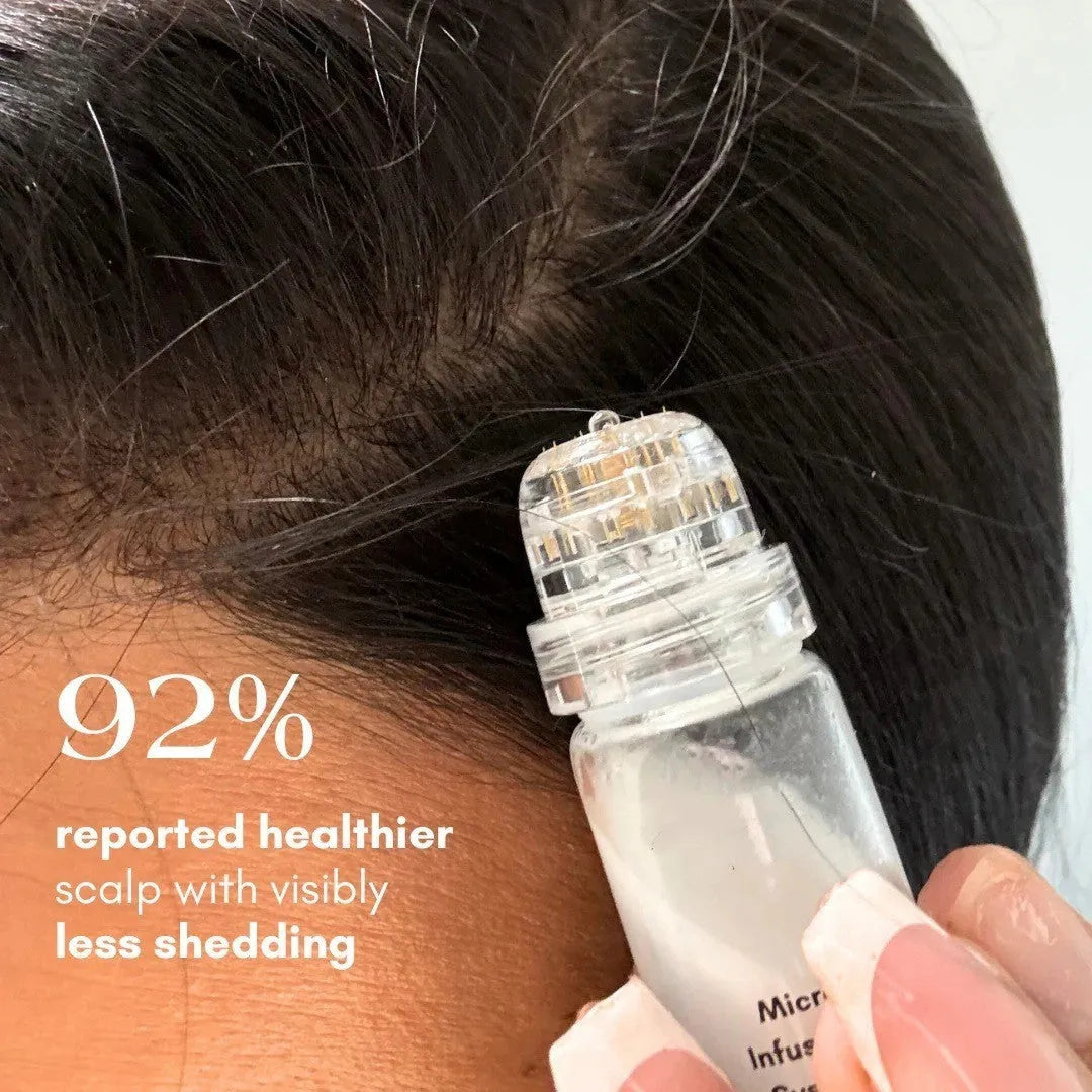 Hair growth micro needle serum set with microneedle and essence ampoules for thinning and frizzy hair